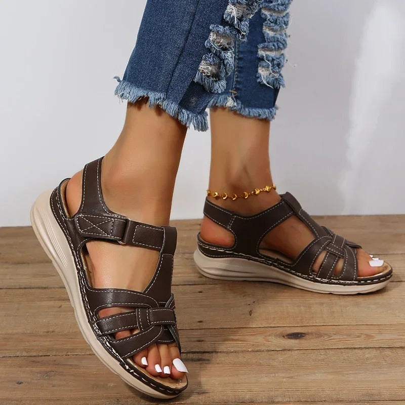 Iris Women’s Orthopaedic Sandals featuring a strappy elegant design for comfort and style. 1