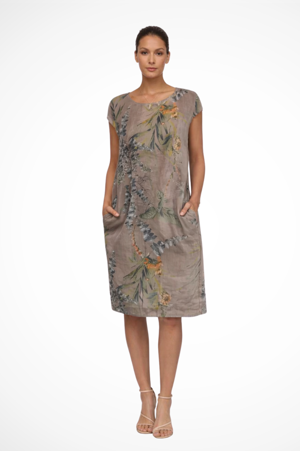 Ivy Women’s Summer Dress featuring a vibrant botanical print and a comfortable relaxed fit, perfect for warm-weather outings. 2
