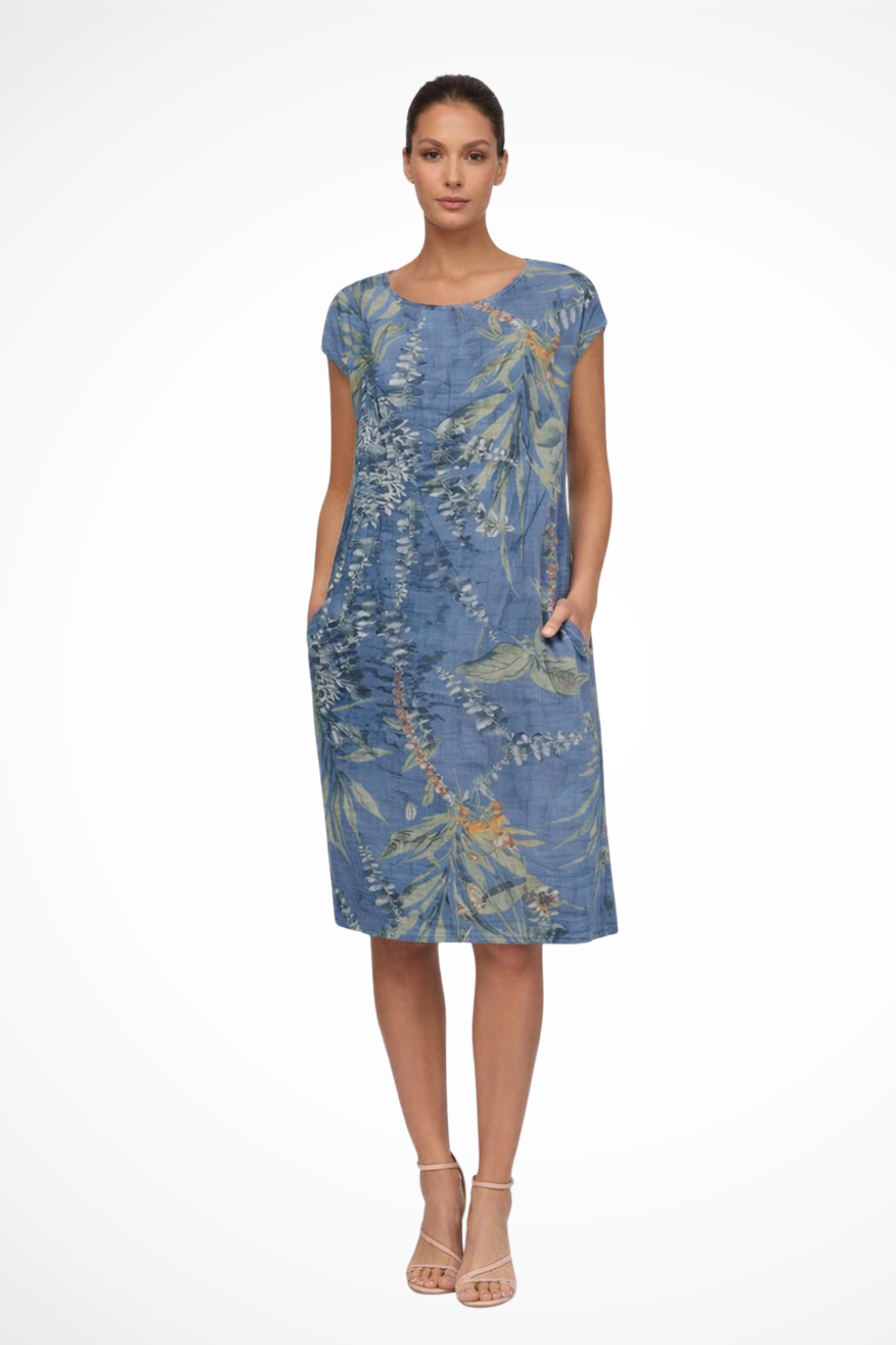 Ivy Women’s Summer Dress featuring a vibrant botanical print and a comfortable relaxed fit, perfect for warm-weather outings. 3