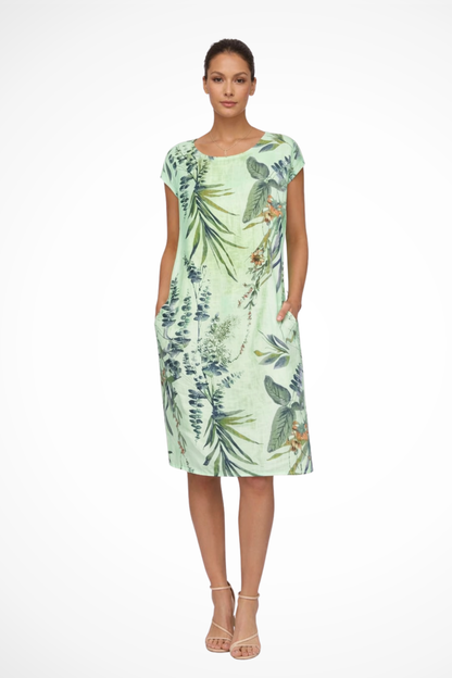Ivy Women’s Summer Dress featuring a vibrant botanical print and a comfortable relaxed fit, perfect for warm-weather outings. 6
