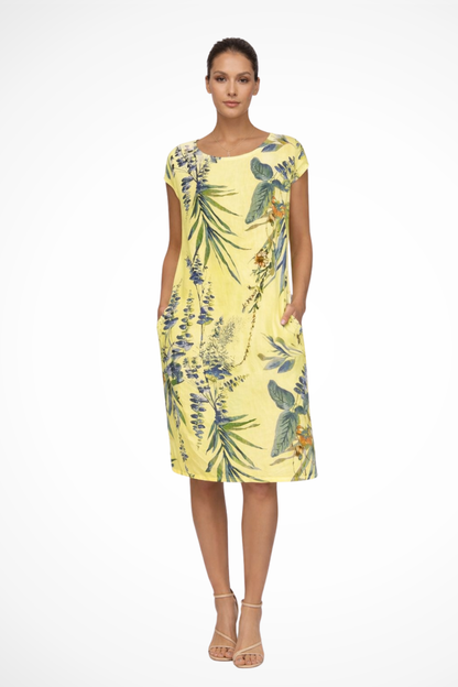 Ivy Women’s Summer Dress featuring a vibrant botanical print and a comfortable relaxed fit, perfect for warm-weather outings. 8