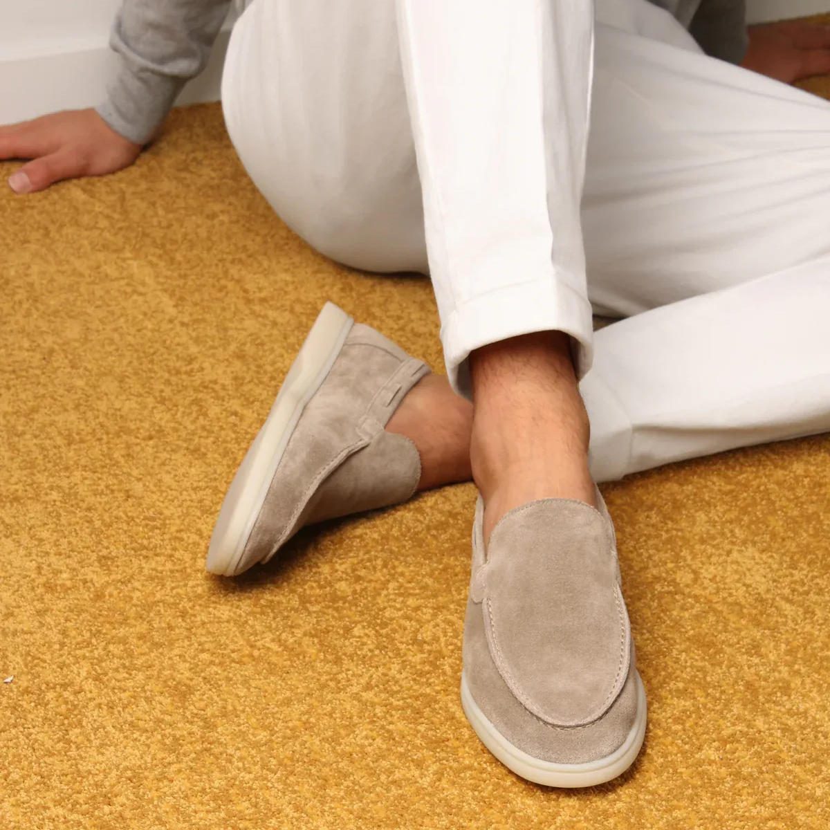 Jade men's loafers featuring a luxurious suede upper and a convenient slip-on design, perfect for casual and formal occasions. 0
