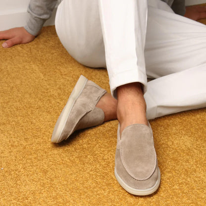 Jade men's loafers featuring a luxurious suede upper and a convenient slip-on design, perfect for casual and formal occasions. 0
