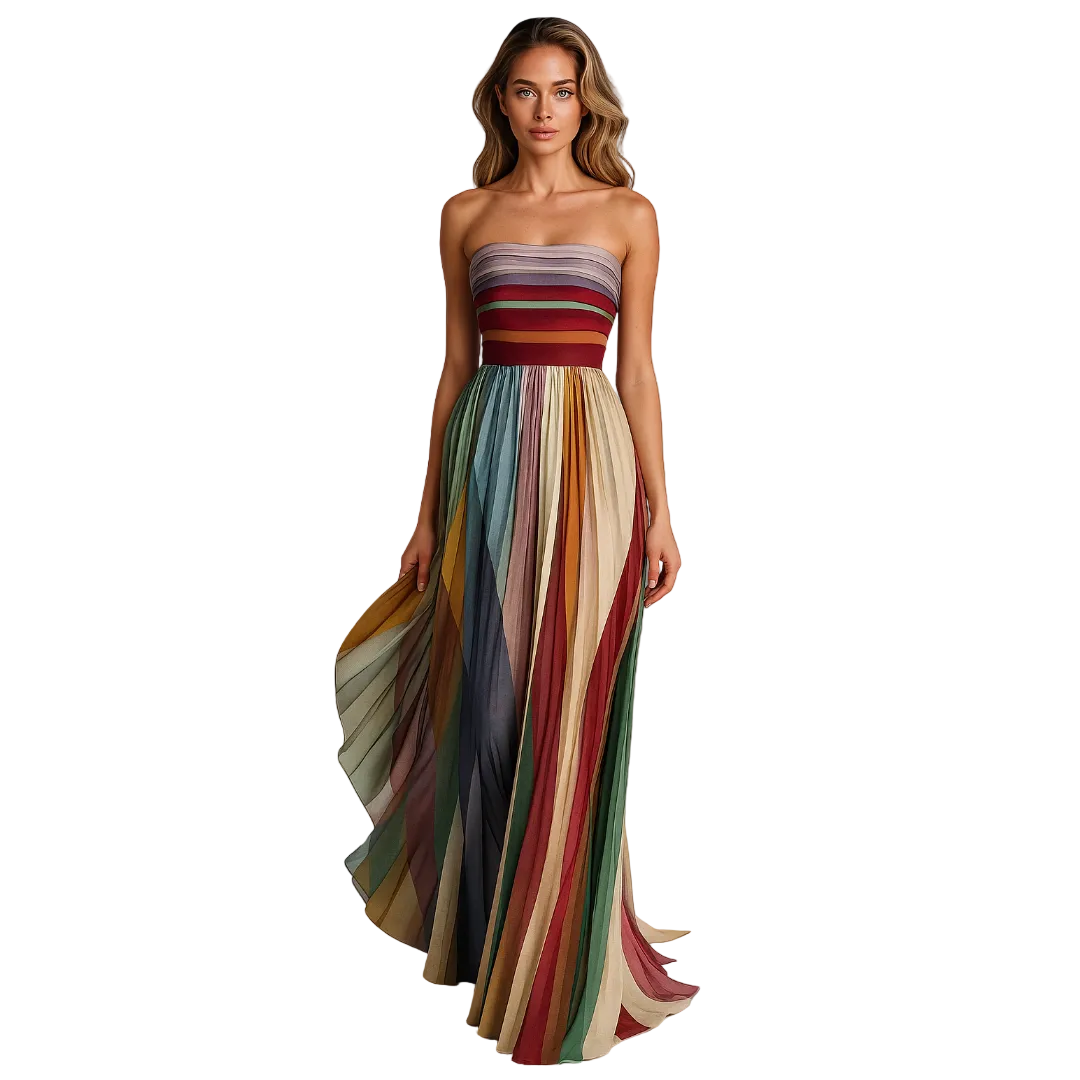 Jade women’s formal dress featuring a strapless design and elegant pleated skirt, perfect for special occasions and events. 0