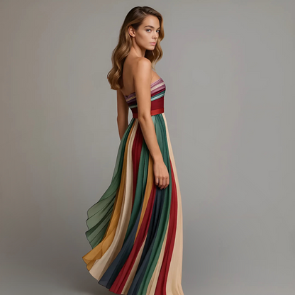 Jade women’s formal dress featuring a strapless design and elegant pleated skirt, perfect for special occasions and events. 2