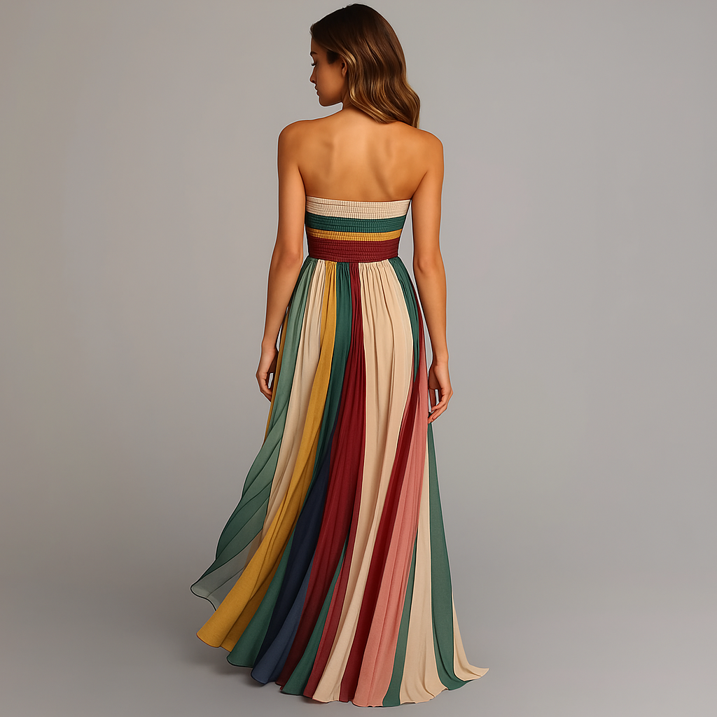 Jade women’s formal dress featuring a strapless design and elegant pleated skirt, perfect for special occasions and events. 3