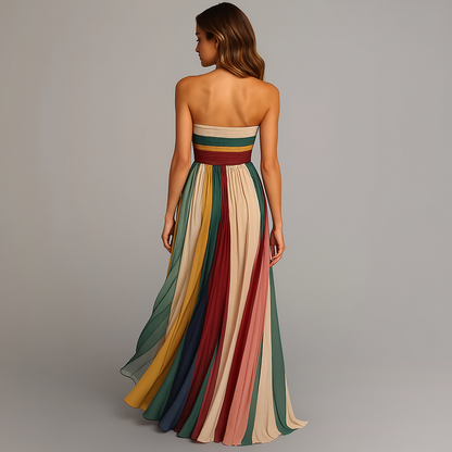 Jade women’s formal dress featuring a strapless design and elegant pleated skirt, perfect for special occasions and events. 3