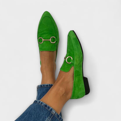 Kaia Women’s Slip-On Loafers featuring a stylish pointed-toe design, perfect for casual or office wear, showcasing a chic and comfortable fit 0