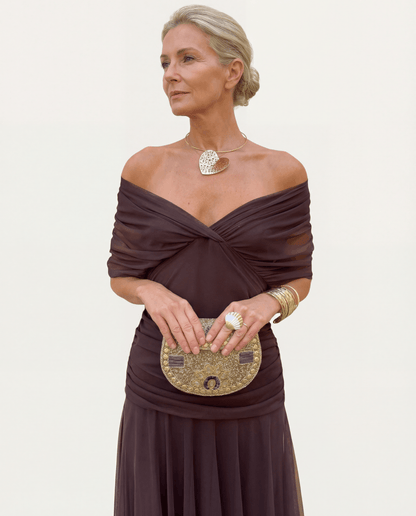 Kara Women’s Dress with Refined Neckline and Flowing Cut