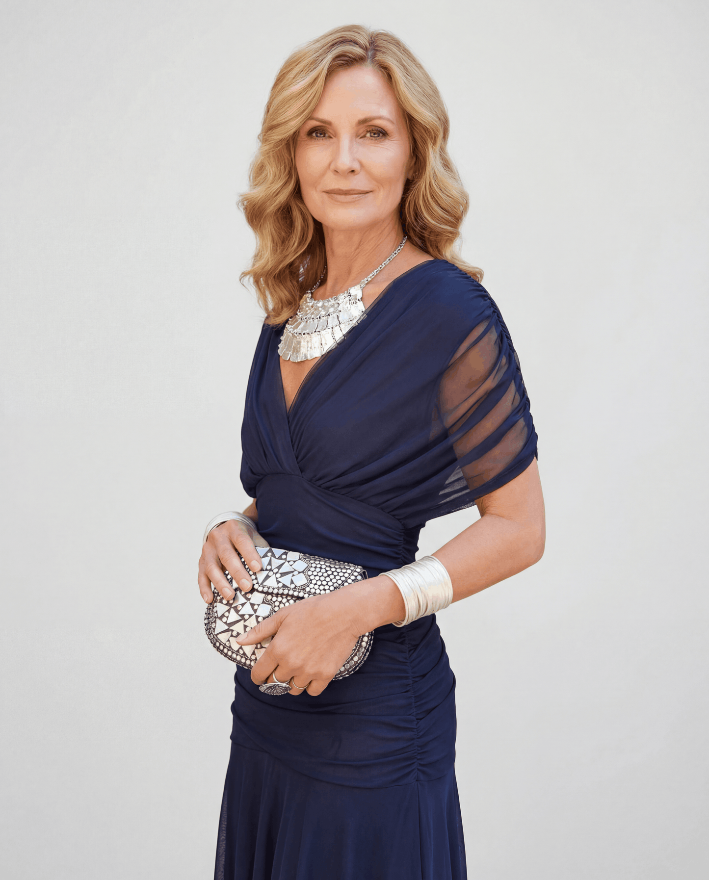 Kara Women’s Dress with Refined Neckline and Flowing Cut