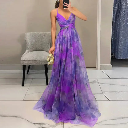 Kara Women’s Maxi Dress featuring a vibrant floral print and adjustable back closure, perfect for summer outings and special occasions. 4
