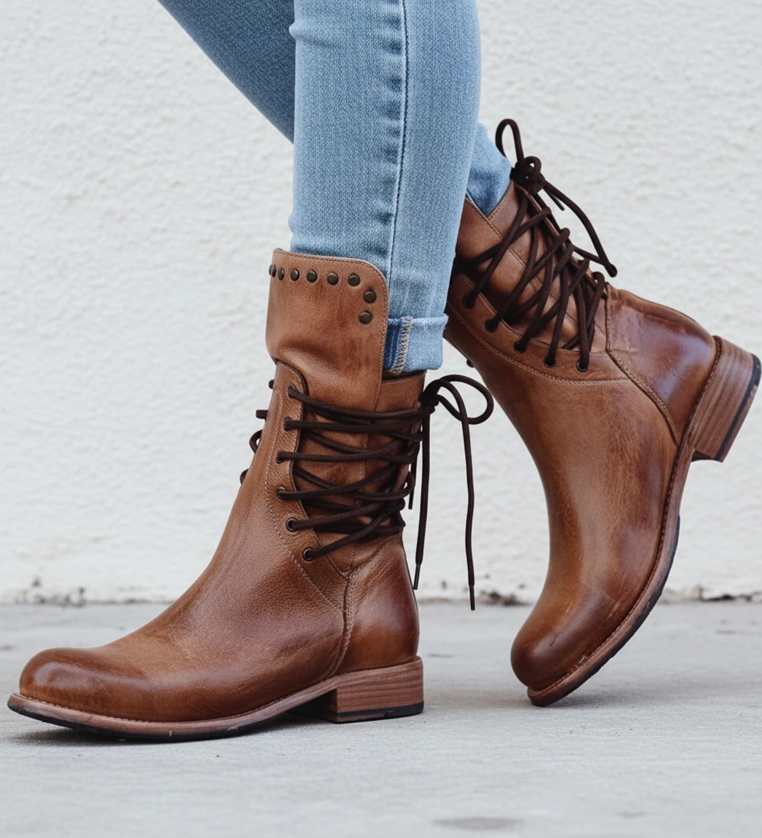 Kendra Women’s Boots featuring a stylish lace-up design and a convenient back zipper for easy wear, perfect for any casual or chic outfit. 0