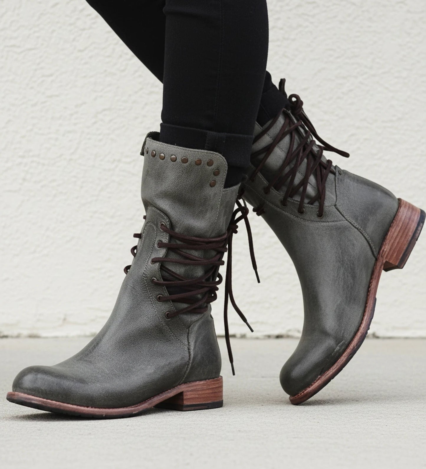 Kendra Women’s Boots featuring a stylish lace-up design and a convenient back zipper for easy wear, perfect for any casual or chic outfit. 2