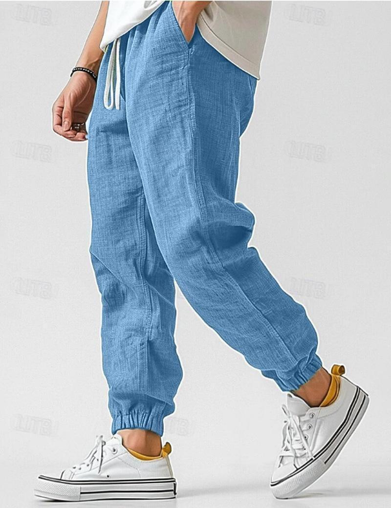 Lino Men’s Jogger Trousers featuring a relaxed fit and tapered ankles, perfect for casual wear and comfortable styling. 0