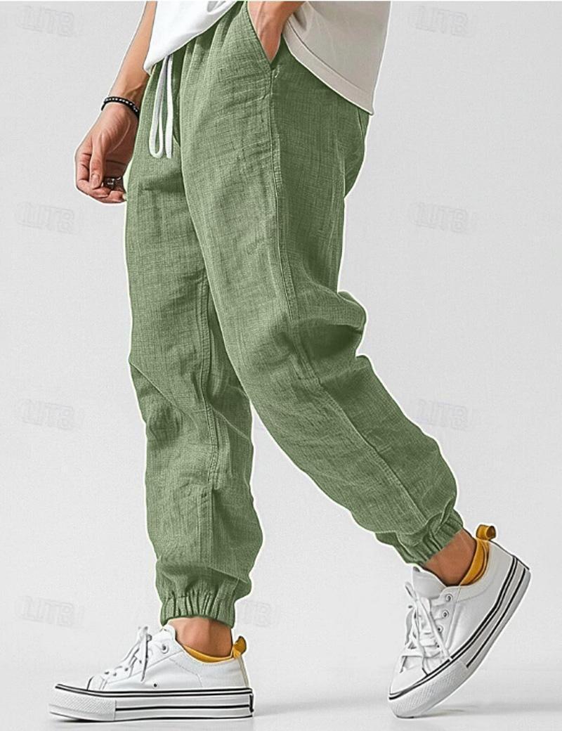 Lino Men’s Jogger Trousers featuring a relaxed fit and tapered ankles, perfect for casual wear and comfortable styling. 2