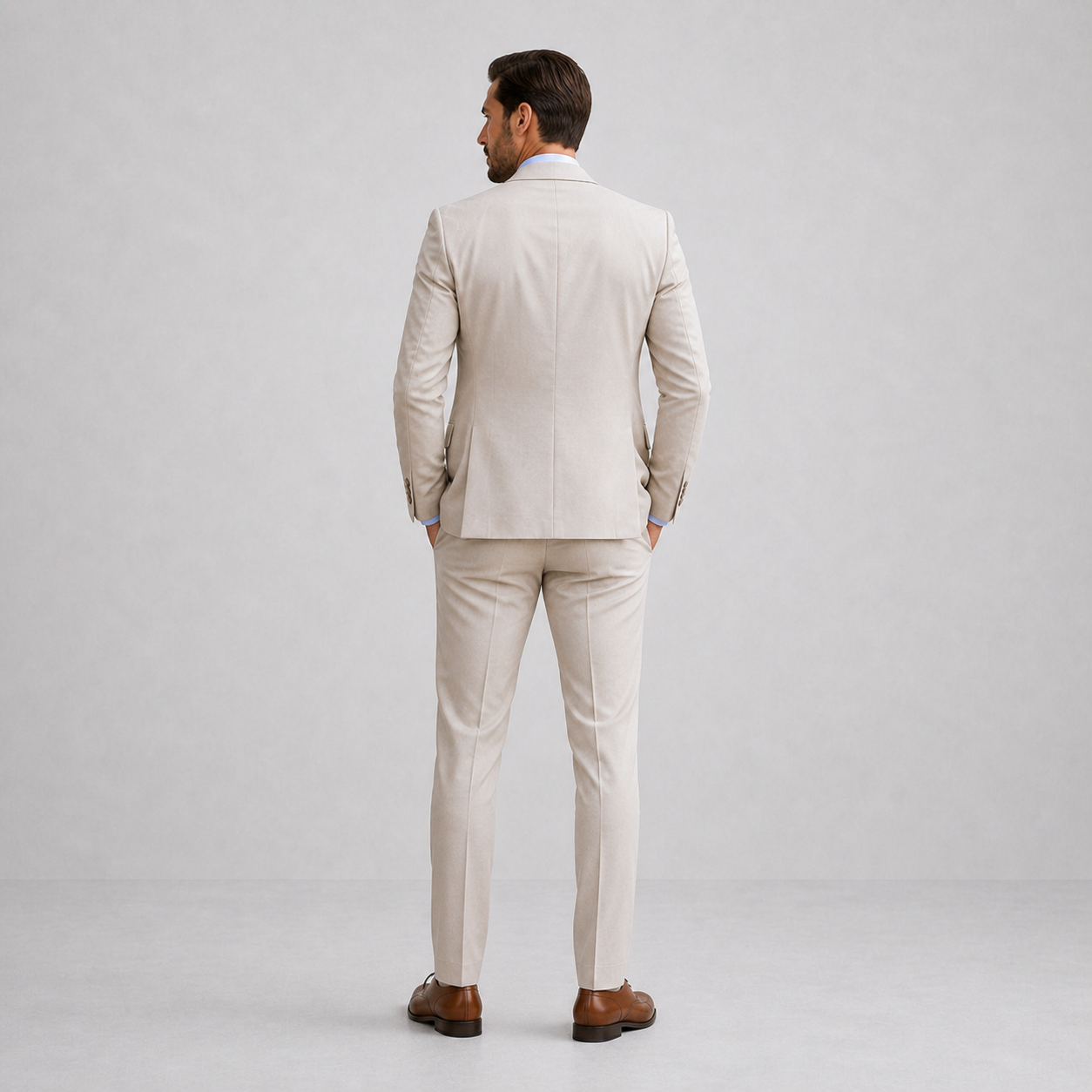 Lino Men's Three-Piece Suit featuring a Notch Lapel Blazer, ideal for formal events, showcasing a sophisticated design and tailored fit. 3