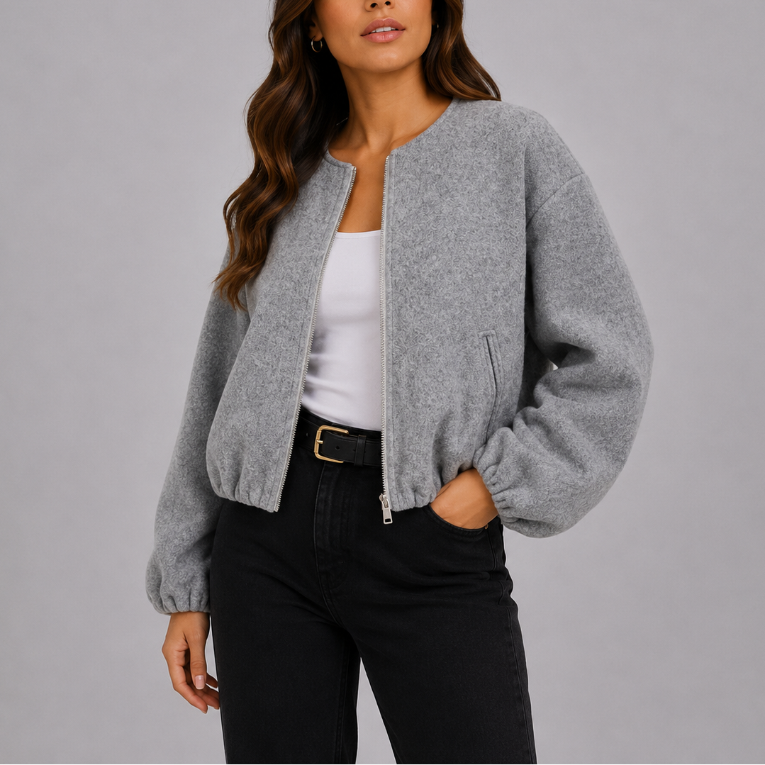 Liora Women's Lightweight Bomber Jacket in relaxed fit, perfect for casual outings and stylish layering. 0