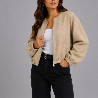 Liora Women's Lightweight Bomber Jacket in relaxed fit, perfect for casual outings and stylish layering. 3