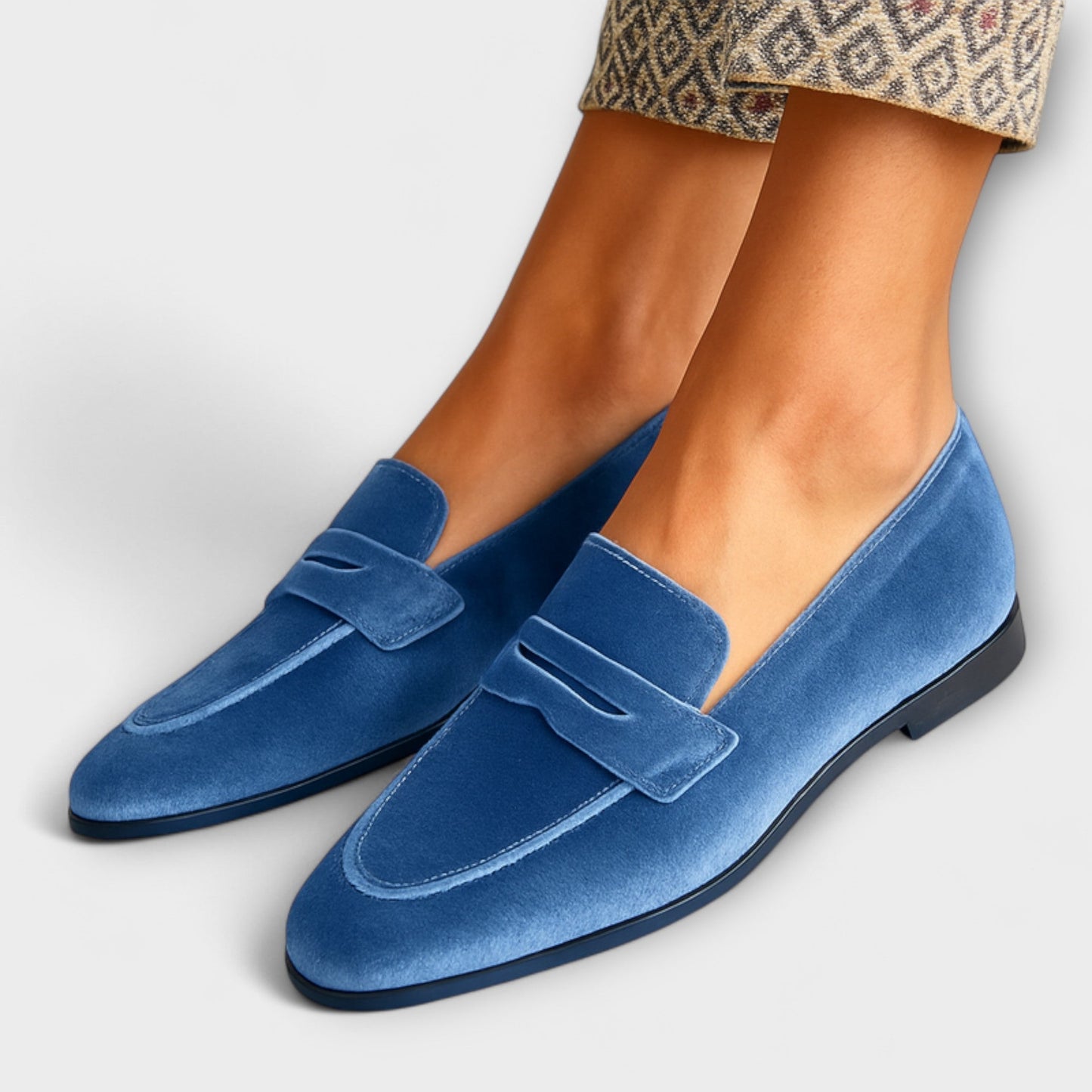 Louise Women’s Loafers featuring a stylish buckle detail and a luxurious velour-inspired finish, perfect for chic everyday wear. 0