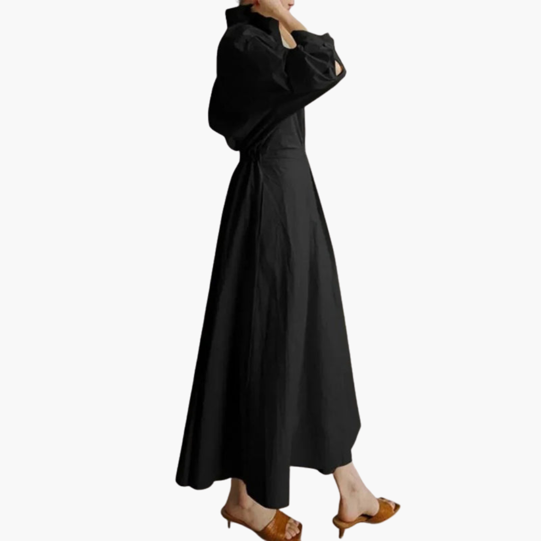 Luna Women’s Dress featuring a stylish button front and a defined waist detail, perfect for any occasion. 4