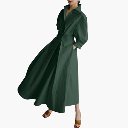 Luna Women’s Dress featuring a stylish button front and a defined waist detail, perfect for any occasion. 5