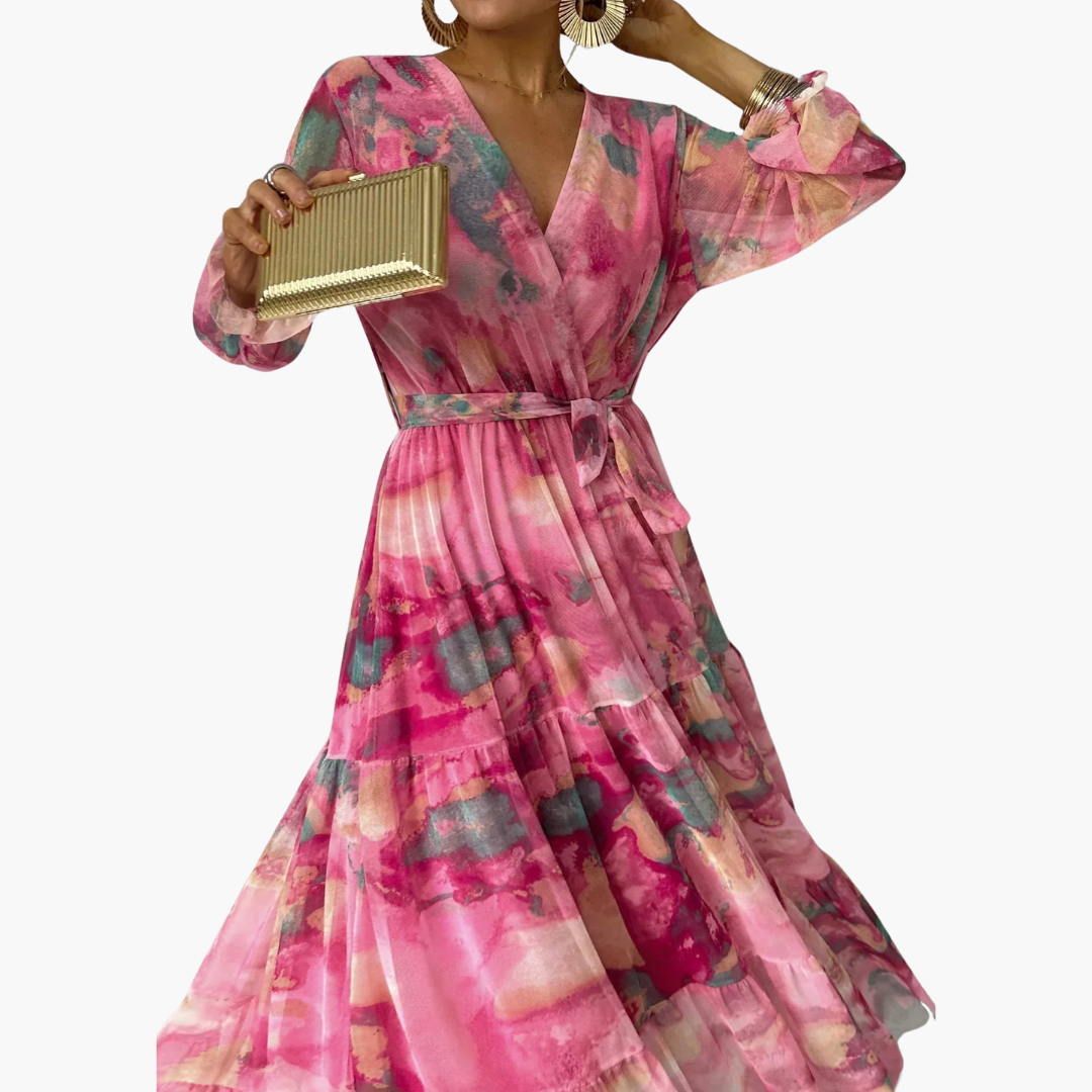 Luna Women’s Maxi Dress featuring long sleeves and a relaxed fit, perfect for summer fashion. 6