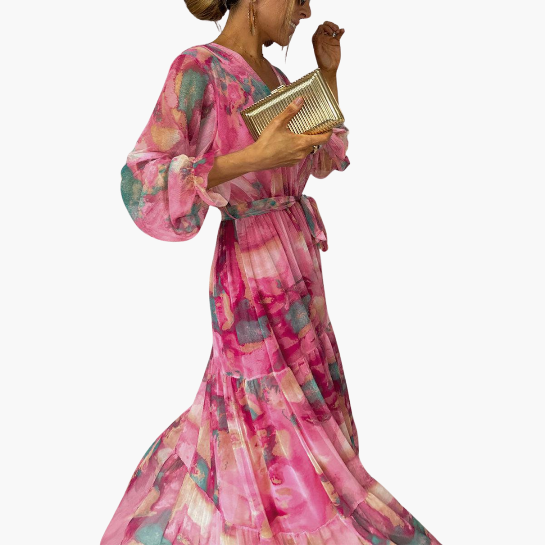 Luna Women’s Maxi Dress featuring long sleeves and a relaxed fit, perfect for summer fashion. 7