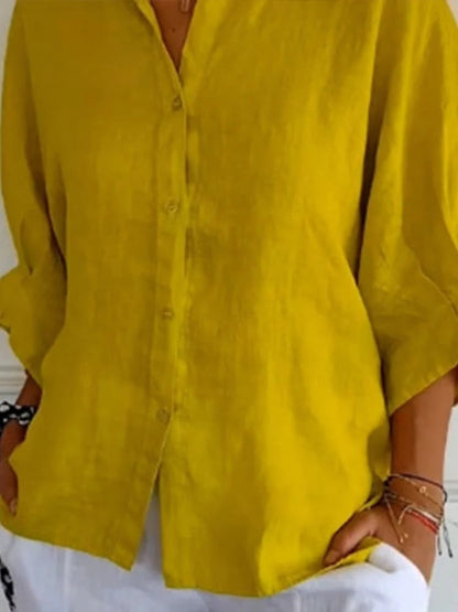 Luna Women’s Shirt featuring a breathable cotton-linen blend and lightweight design, perfect for warm weather and casual outings. 5