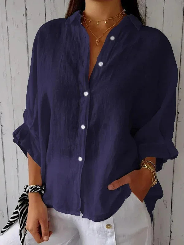 Luna Women’s Shirt featuring a breathable cotton-linen blend and lightweight design, perfect for warm weather and casual outings. 6