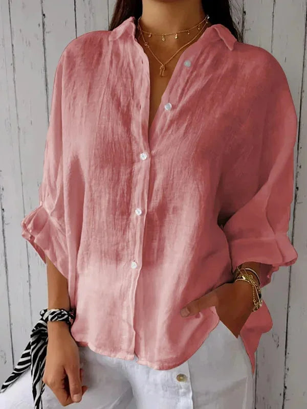 Luna Women’s Shirt featuring a breathable cotton-linen blend and lightweight design, perfect for warm weather and casual outings. 7
