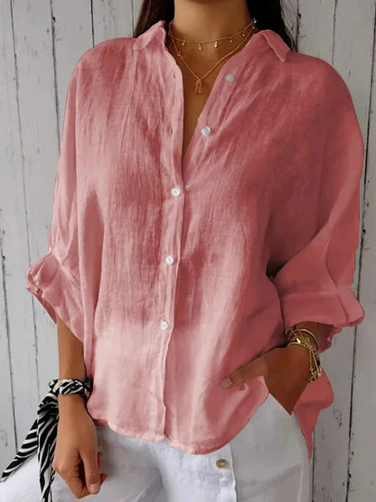 Luna Women’s Shirt featuring a breathable cotton-linen blend and lightweight design, perfect for warm weather and casual outings. 7