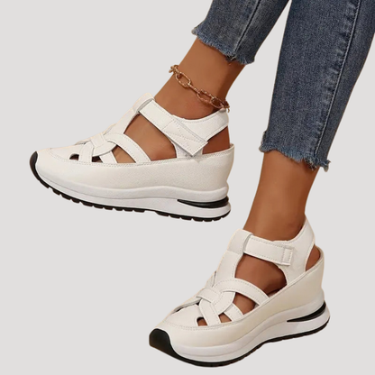 Alt text: Luna Women’s Walking Sandals featuring adjustable Velcro straps for a custom fit, designed for comfort and support during outdoor activities. 1