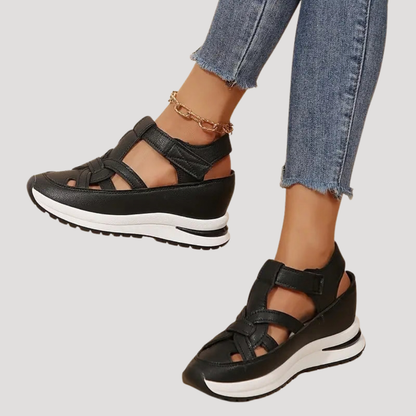Alt text: Luna Women’s Walking Sandals featuring adjustable Velcro straps for a custom fit, designed for comfort and support during outdoor activities. 4