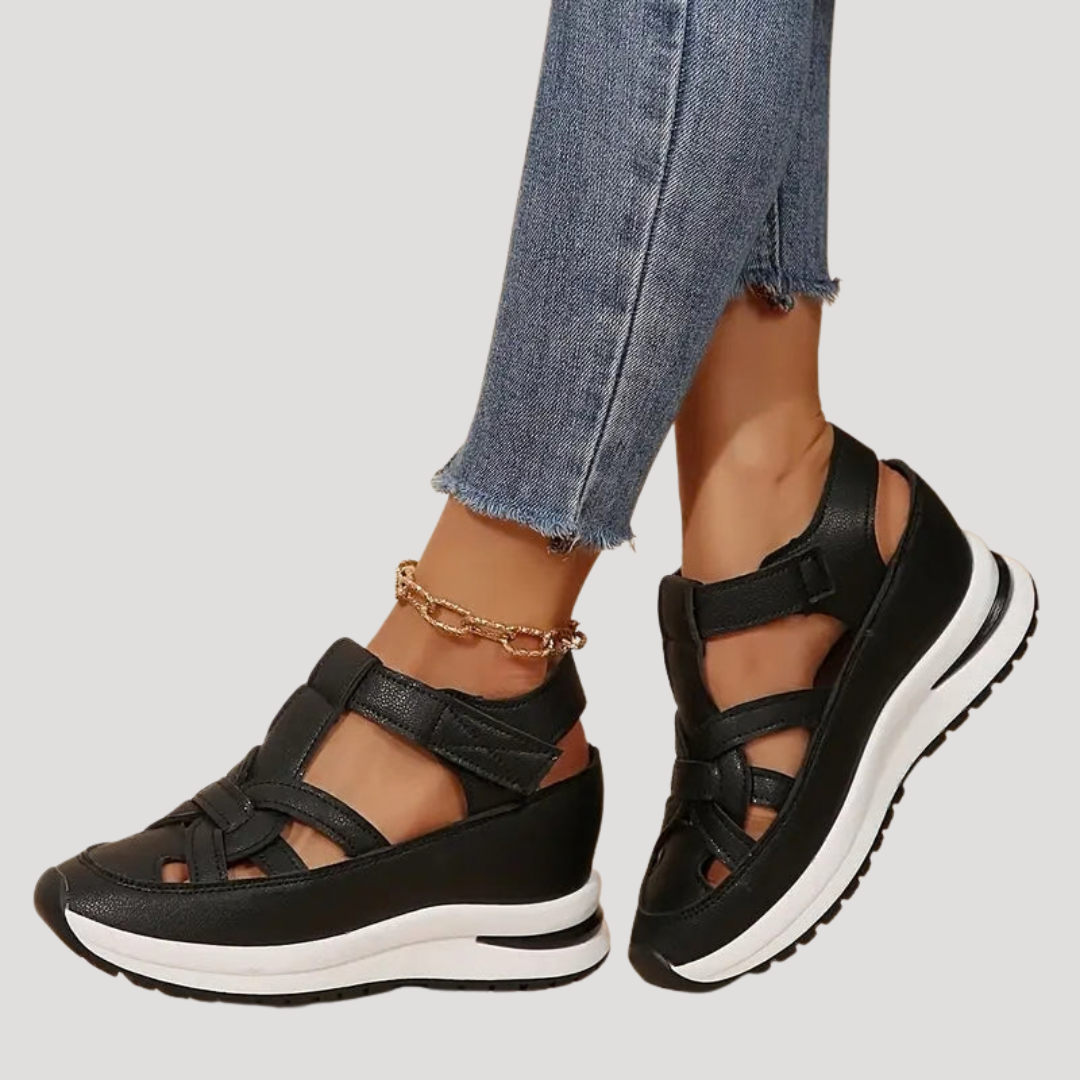 Alt text: Luna Women’s Walking Sandals featuring adjustable Velcro straps for a custom fit, designed for comfort and support during outdoor activities. 6