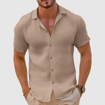 Luxe men's shirt featuring a classic collar and relaxed fit, perfect for stylish and comfortable everyday wear. 0