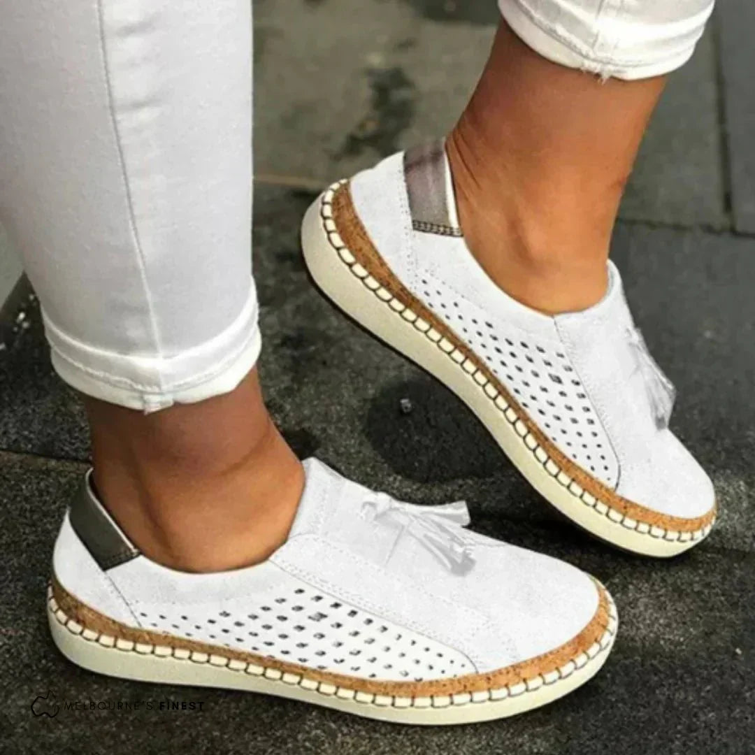 Luxe women's loafers featuring a slip-on design, combining convenience and versatile style for casual and formal occasions. 2