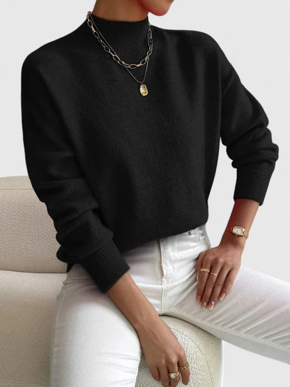 Marchelina Women’s Roll Neck Jumper featuring an elegant collar and a comfortable fit, perfect for stylish layering in any season. 1