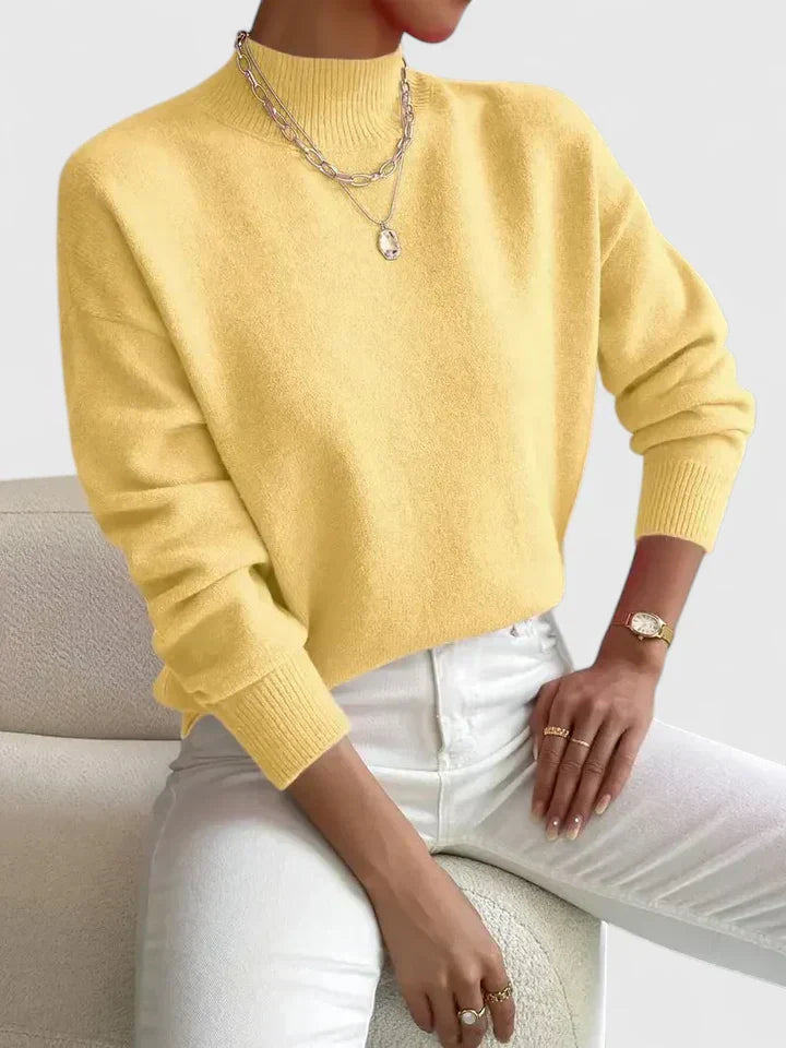 Marchelina Women’s Roll Neck Jumper featuring an elegant collar and a comfortable fit, perfect for stylish layering in any season. 2