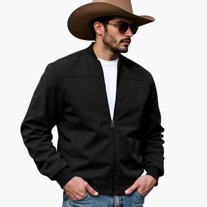 Maverick Men’s Bomber Jacket featuring contrasting cuffs and functional side pockets, ideal for stylish and practical outerwear. 1
