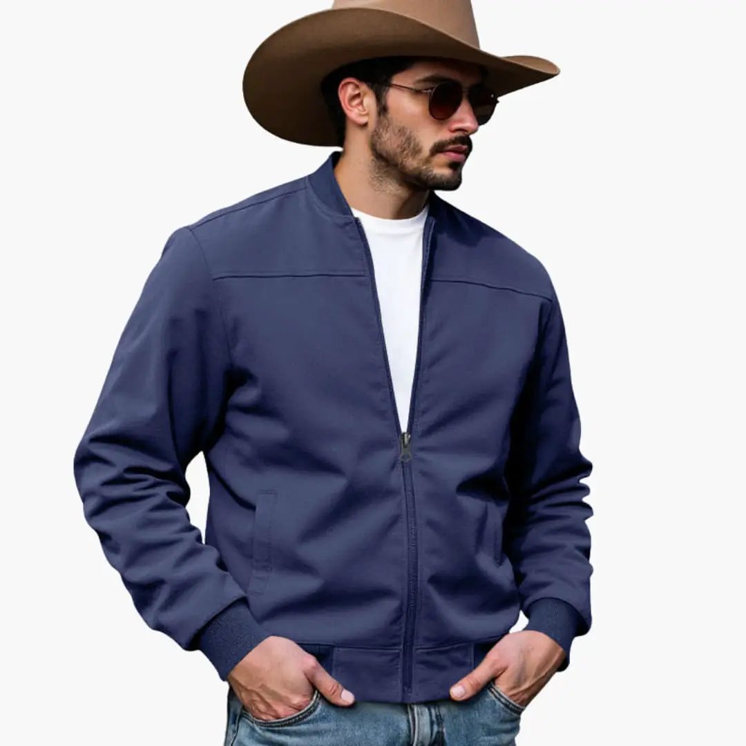 Maverick Men’s Bomber Jacket featuring contrasting cuffs and functional side pockets, ideal for stylish and practical outerwear. 3