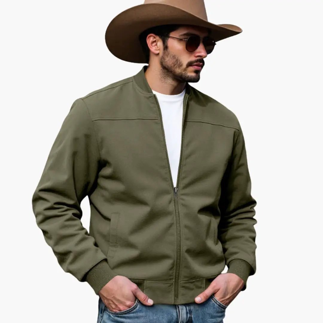 Maverick Men’s Bomber Jacket featuring contrasting cuffs and functional side pockets, ideal for stylish and practical outerwear. 4