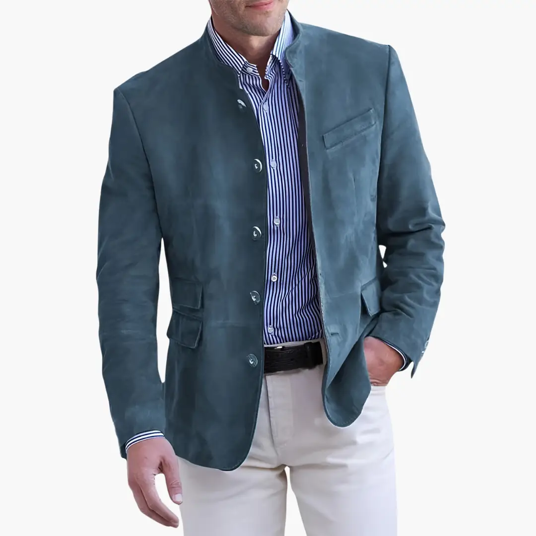 Maverick Men's Jacket featuring a stylish button closure and a textured finish, perfect for casual and semi-formal occasions. 0