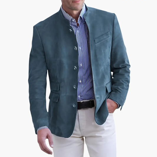 Maverick Men's Jacket featuring a stylish button closure and a textured finish, perfect for casual and semi-formal occasions. 0