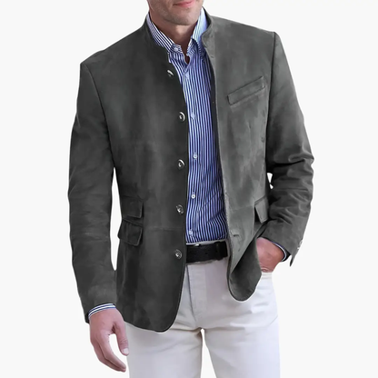 Maverick Men's Jacket featuring a stylish button closure and a textured finish, perfect for casual and semi-formal occasions. 1