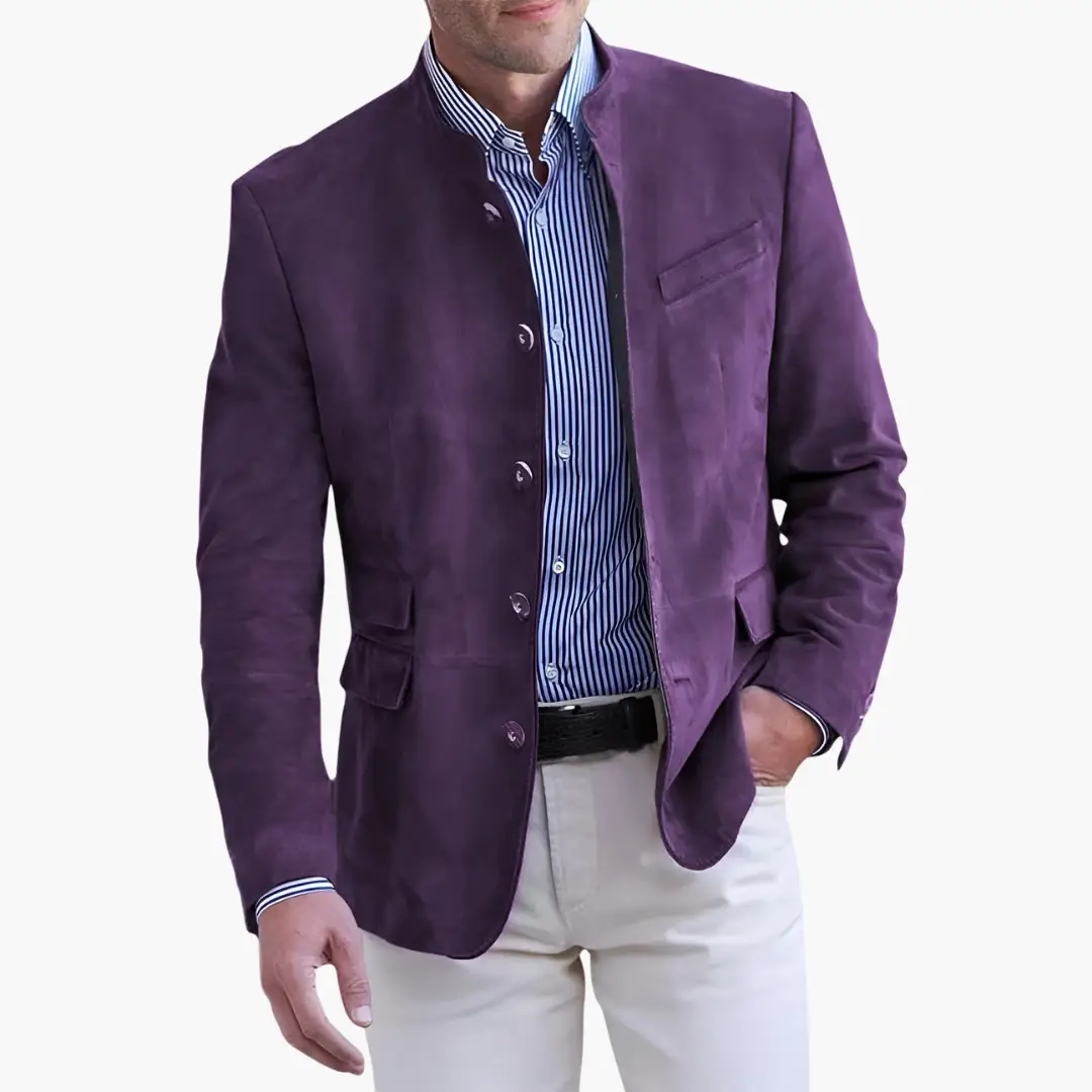 Maverick Men's Jacket featuring a stylish button closure and a textured finish, perfect for casual and semi-formal occasions. 2