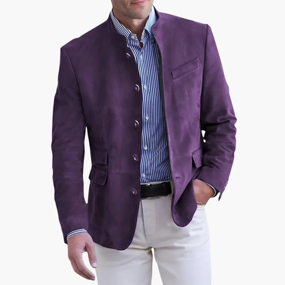 Maverick Men's Jacket featuring a stylish button closure and a textured finish, perfect for casual and semi-formal occasions. 2