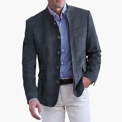 Maverick Men's Jacket featuring a stylish button closure and a textured finish, perfect for casual and semi-formal occasions. 3