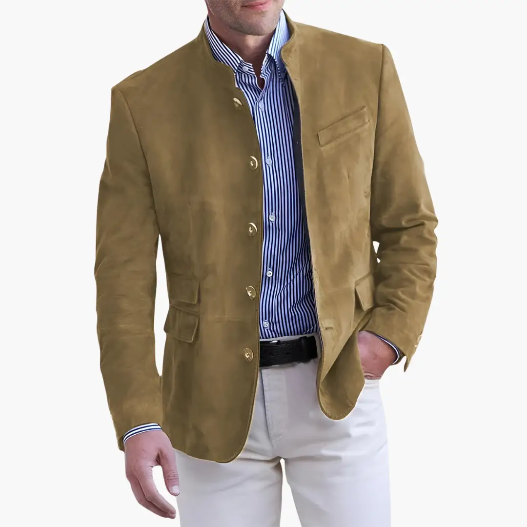 Maverick Men's Jacket featuring a stylish button closure and a textured finish, perfect for casual and semi-formal occasions. 4