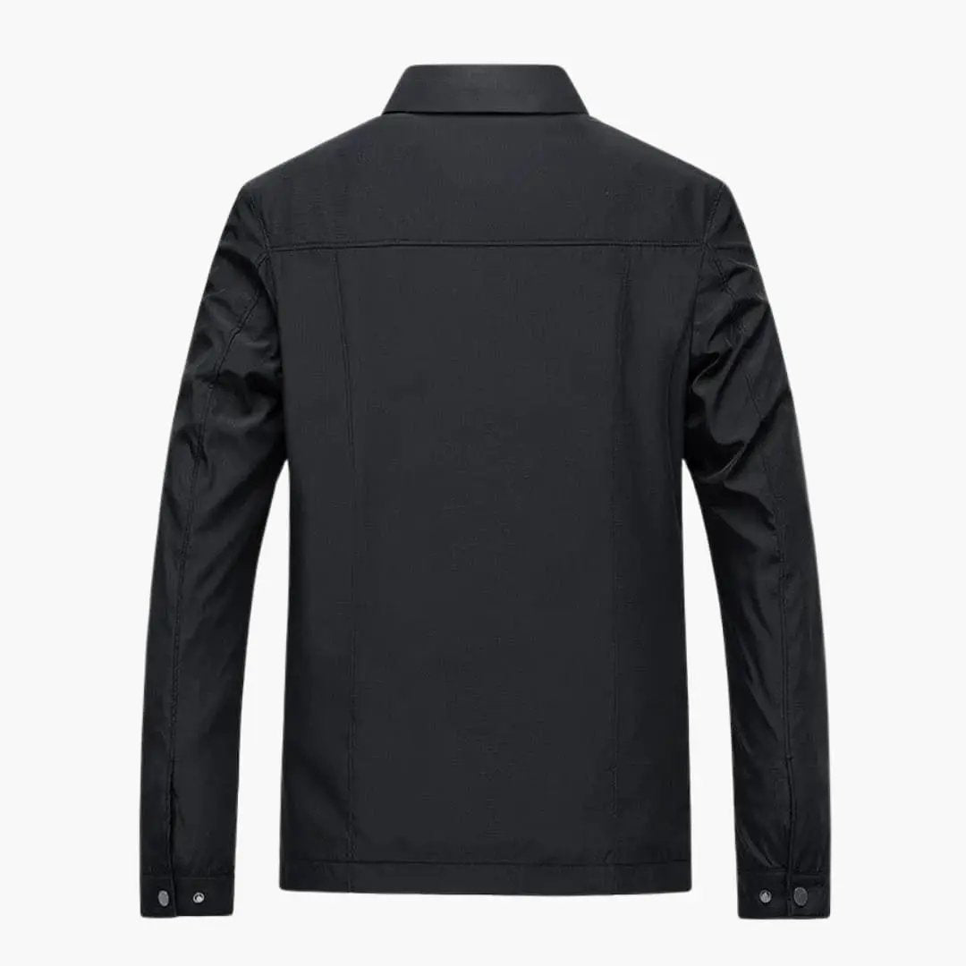 Maverick Men's Jacket featuring a classic shirt collar and stylish checked lining, perfect for adding a touch of sophistication to any outfit. 1