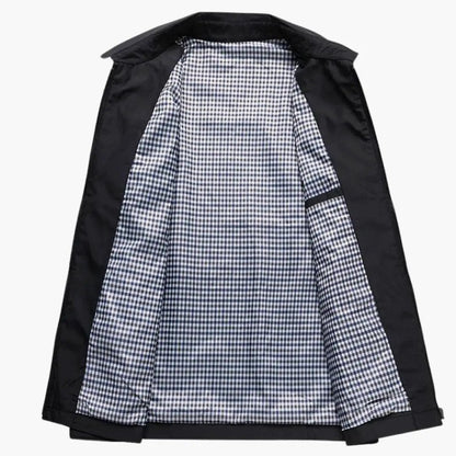 Maverick Men's Jacket featuring a classic shirt collar and stylish checked lining, perfect for adding a touch of sophistication to any outfit. 2